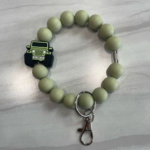 Green Jeep Silicone Key Ring